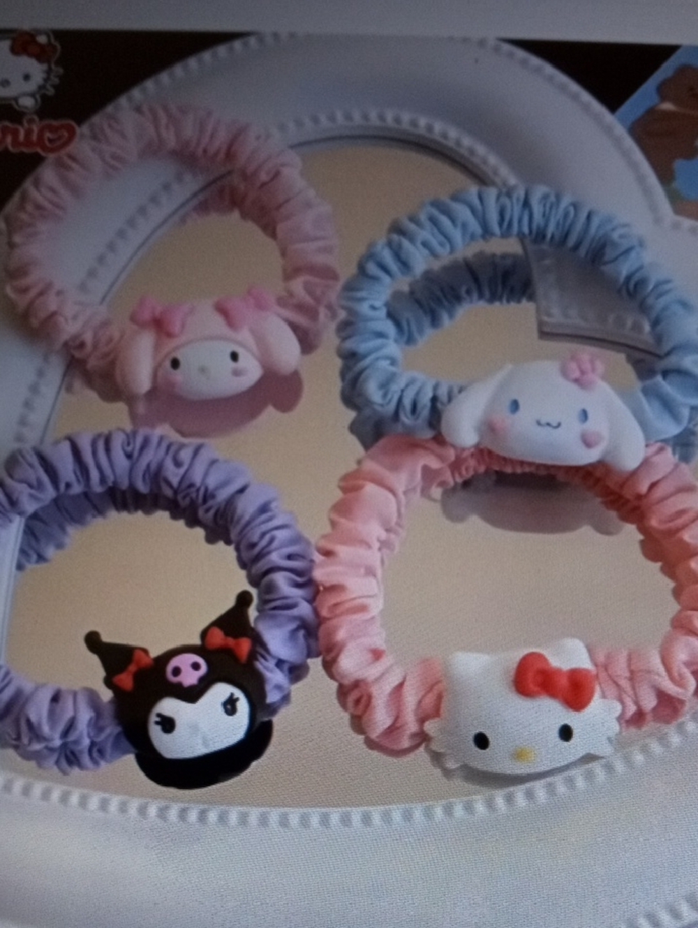 💲2⃣▶▶>>>Hello Kitty & Friends Pink and Pastel Kids Hair Scrunchie X5 Set